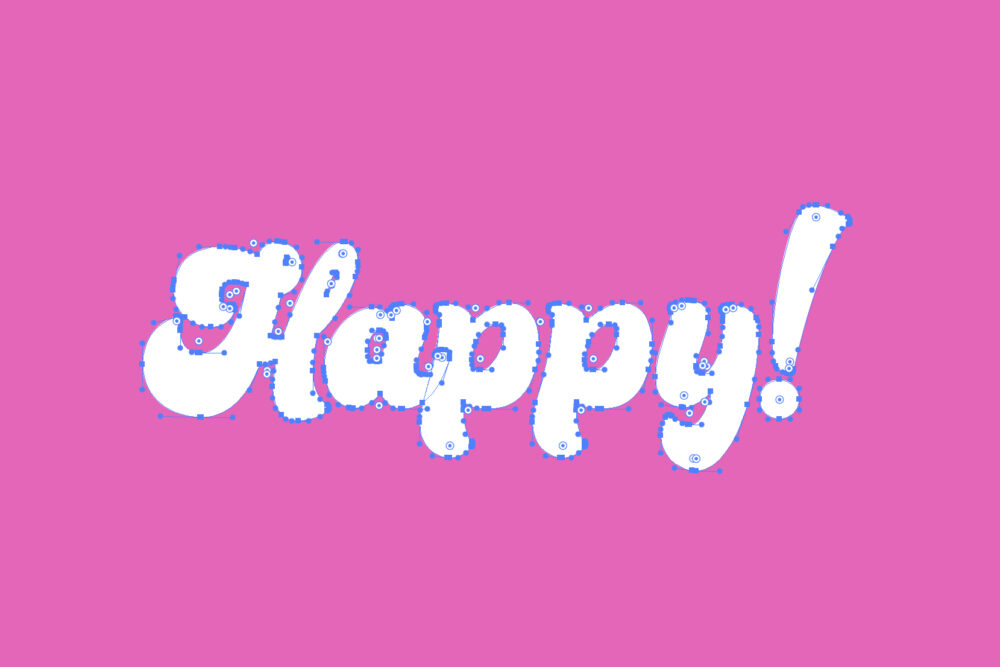 Text: Happy