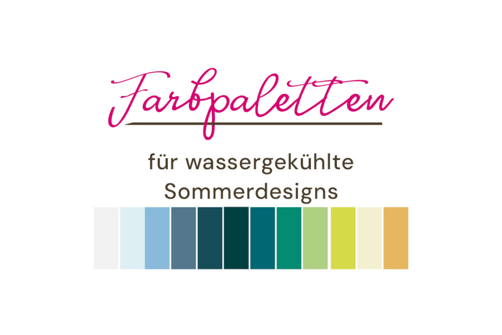 Farbpaletten für wassergekühlte Sommerdesigns